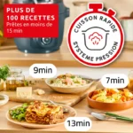 Cookeo Infinity, 17 modes de cuisson, Sans pale de mélange, Bleu Trust – Image 4